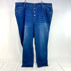 Seven7 24W Ultra High Rise Skinny Jeans Rose Gold Tone AccentMetal button fly